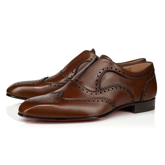 Christian Louboutin Mens Platerboy Flat Havane Brown Leather Dress Loafer 40 7 main image 8